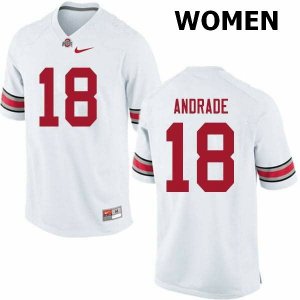 NCAA Ohio State Buckeyes Women's #18 J.P. Andrade White Nike Football College Jersey RKU7145XC